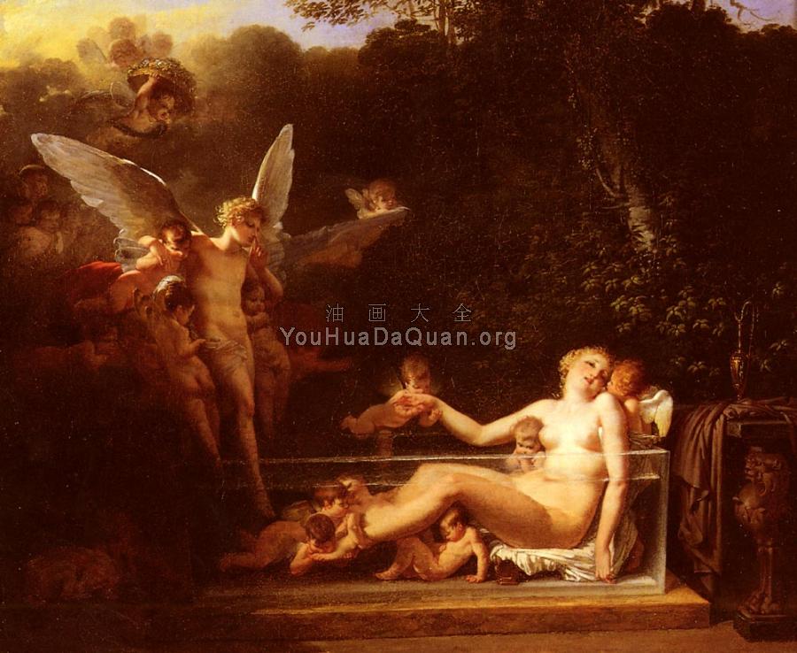 Une Nymphe Au Bain, Environnee D-Amours - 让·巴蒂斯特·马利特